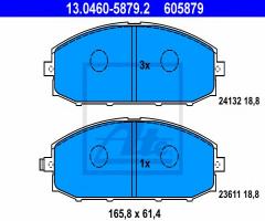 Ate 13.0460-5879 klocki hamulcowe nissan patrol gr ii 97- z akustycznym czujnikiem zużycia