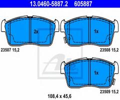 Ate 13.0460-5887 klocki hamulcowe suzuki ignis 00- z akustycznym czujnikiem zużycia, daihatsu copen