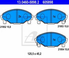 Ate 13.0460-5898 klocki hamulcowe daihatsu charade 93-01, daihatsu charade iv (g200, g202)