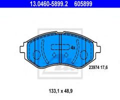 Ate 13.0460-5899 klocki hamulcowe daewoo kalos 02-, chevrolet aveo sedan (t250, t255)