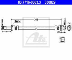 Ate 83.7716-0363 przewód hamulcowy gietki mercedes sprinter p,t