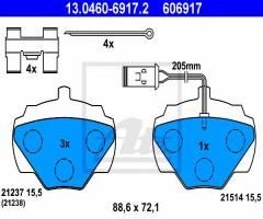 Ate 13.0460-6917 klocki hamulcowe land rover discovery 89-98 tył