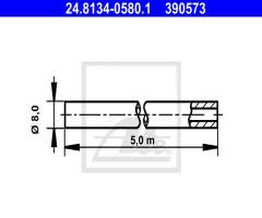 Ate 24.8134-0580 przewód hamulcowy sztywny