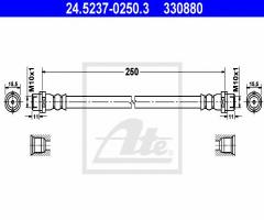 Ate 24.5237-0250 przewód hamulcowy giętki vw t5 03- lewy tył