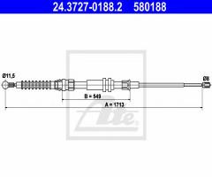 Ate 24.3727-0188 linka hamulca ręcznego vw caddy 04-