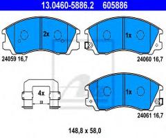 Ate 13.0460-5886 klocki hamulcowe hyundai terracan 01-03, hyundai terracan (hp)