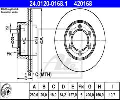 Ate 24.0120-0168 tarcza hamulcowa toyota hilux 88-05