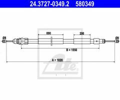 Ate 24.3727-0349 linka hamulca ręcznego citroen berlingo 00-08 lt, citroËn berlingo (mf)