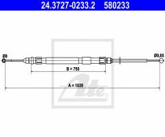 Ate 24.3727-0233 linka hamulca ręcznego bmw 3 e90 05-11, bmw 3 (e91) touring 