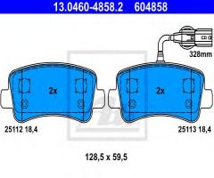 Ate 13.0460-4858 klocki hamulcowe opel movano 10- tył z czujnikiem, nissan nv400 autobus