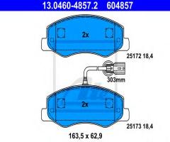 Ate 13.0460-4857 klocki hamulcowe opel movano 10- tył z czujnikiem, opel movano b autobus