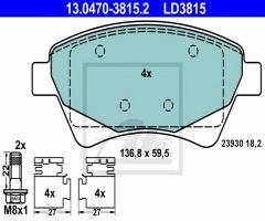 Ate 13.0470-3815 klocki hamulcowe renault megane ii kombi 03-, renault megane ii kombi (km0/1_)