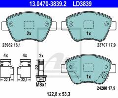 Ate 13.0470-3839 klocki hamulcowe opel corsa d 06-, opel corsa d