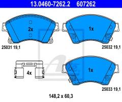 Ate 13.0460-7262 klocki hamulcowe opel astra j 09- z akustycznym czujnikiem zużycia