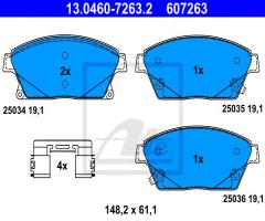 Ate 13.0460-7263 klocki hamulcowe chevrolet cruze 08- z akustycznym czujnikiem zużycia