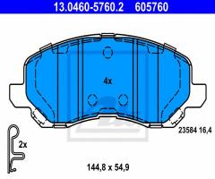 Ate 13.0460-5760 klocki hamulcowe mitsubishi lancer 03- z akustycznym czujnikiem zużycia