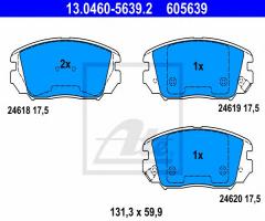 Ate 13.0460-5639 klocki hamulcowe hyundai sonata 05-, hyundai grandeur (tg)