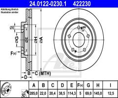 Ate 24.0122-0230 tarcza hamulcowa mitsubishi pajero pinin 99-