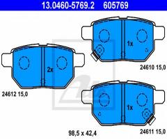 Ate 13.0460-5769 klocki hamulcowe toyota auris 07- tył, lexus ct (zwa1_), subaru trezia