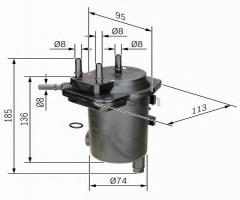 Bosch 0450907011 filtr paliwa renault nissan, renault clio ii (bb0/1/2_, cb0/1/2_)