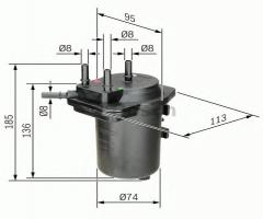 Bosch 0450907014 filtr paliwa renault nissan, renault megane ii (bm0/1_, cm0/1_)