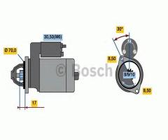 Bosch 0986018570 rozrusznik 12v, mercedes-benz klasa a (w168)