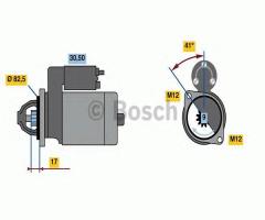 Bosch 0986021210 rozrusznik 12v, audi a4 (8e2, b6), seat exeo (3r2), skoda superb (3u4)