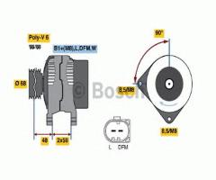 Bosch 0986041900 alternator 12v, vw lt 28-46 ii platforma / podwozie (2dc, 2df, 2dg, 2dl, 2dm)