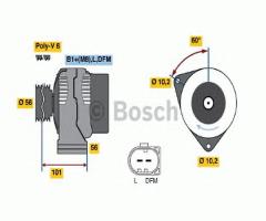 Bosch 0986042550 alternator 12v, mercedes-benz klasa c (w203)