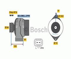 Bosch 0986080370 alternator 12v, opel astra h nadwozie pełne (l70)