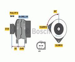 Bosch 0986081190 alternator 12v ford volvo, ford mondeo iv turnier (ba7), volvo v70 iii (bw)