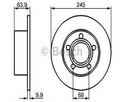 Bosch 0986479b22 tarcza hamulc. audi a6 94- ,vw passat 96- tył, audi 100 (4a, c4)