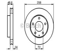 Bosch 0986479b25 tarcza hamulc. mazda 626  91-02, ford usa probe ii (ecp), mazda mx-6 (ge)