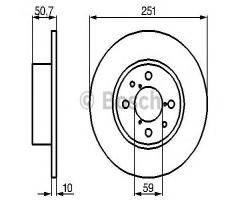 Bosch 0986479b26 tarcza hamulc. fiat bravo 07- tył, alfa romeo 164 (164), fiat bravo ii (198)