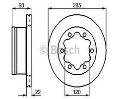 Bosch 0986479b38 tarcza hamulc. mercedes sprinter 408-416 tył