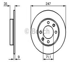 Bosch 0986479b40 tarcza hamulc. peugeot 307  00- tył, citroËn berlingo nadwozie pełne (m_)
