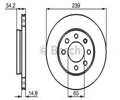 Bosch 0986479b42 tarcza hamulc. audi a2 1,2tdi  01-05, audi a2 (8z0), vw lupo (6x1, 6e1)