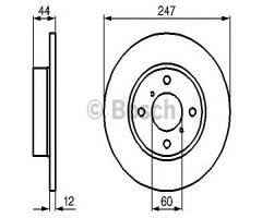 Bosch 0986479b45 tarcza hamulc. opel agila  00-, opel agila (a) (h00), suzuki wagon r+ (mm)