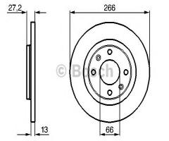 Bosch 0986479b51 tarcza hamulc. peugeot partner  96-02, citroËn berlingo nadwozie pełne (m_)