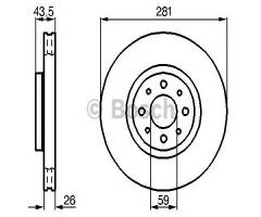Bosch 0986479b52 tarcza hamulc. fiat stilo  04- 1,9d multijet, alfa romeo mito (955)