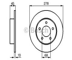 Bosch 0986479b64 tarcza hamulc. nissan primera  02-08 tył, nissan almera tino (v10)