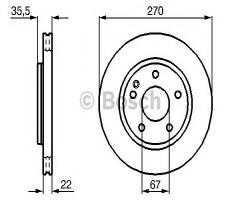 Bosch 0986479b67 tarcza hamulc. mercedes vaneo  02-05, mercedes-benz vaneo (414)