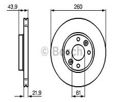 Bosch 0986479b73 tarcza hamulc. renault clio iii  05-, dacia logan (ls_), nissan note (e11)