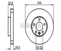 Bosch 0986479b88 tarcza hamulc. vw t5  03- koła 16