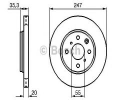 Bosch 0986479b91 tarcza hamulc. toyota aygo  05- (+abs), citroËn c1 (pm_, pn_), peugeot 206 cc (2d)