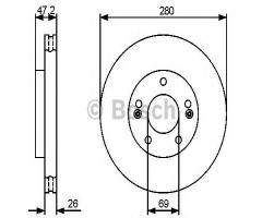 Bosch 0986479c13 tarcza hamulc. kia ceed  07-, hyundai ix20 (jc), kia cee`d sw (ed)