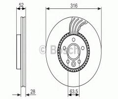 Bosch 0986479c19 tarcza hamulc. volvo s80 ii  06-, ford s-max (wa6), land rover freelander 2 (fa_)