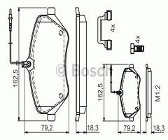 Bosch 0986494585 klocki hamulc. peugeot 407  04- z czuj., citroËn c6 (td_), peugeot 607 (9d, 9u)