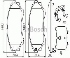 Bosch 0986494587 klocki hamulc. ford ranger 2,5td  02-, ford ranger (es, et), mazda b-serie (un)