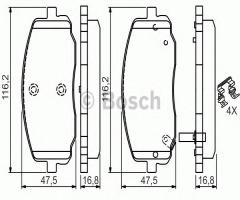 Bosch 0986494594 klocki hamulc. hyundai i10  08- przód, hyundai i10 (pa), kia picanto (ba)